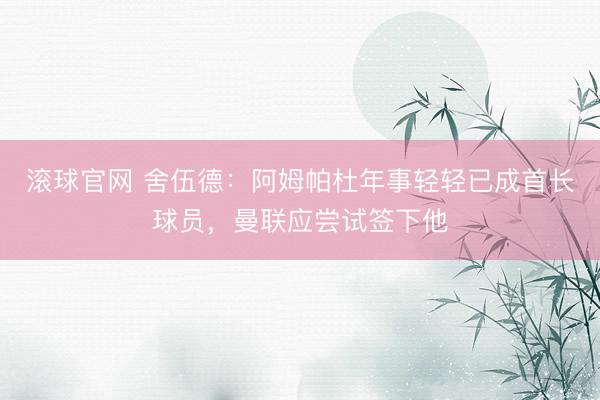 滚球官网 舍伍德：阿姆帕杜年事轻轻已成首长球员，曼联应尝试签下他
