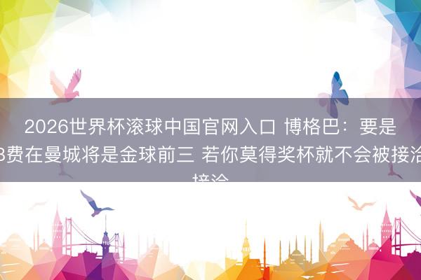 2026世界杯滚球中国官网入口 博格巴：要是B费在曼城将是金球前三 若你莫得奖杯就不会被接洽