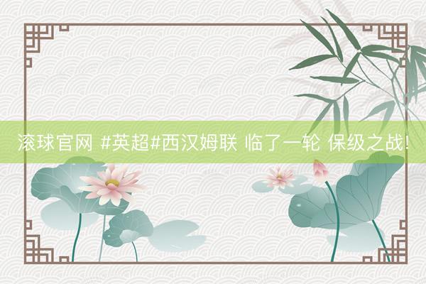滚球官网 #英超#西汉姆联 临了一轮 保级之战!