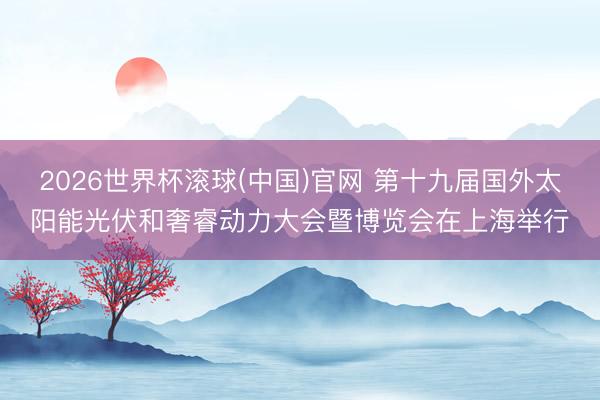 2026世界杯滚球(中国)官网 第十九届国外太阳能光伏和奢睿动力大会暨博览会在上海举行