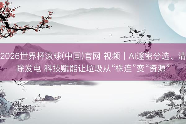 2026世界杯滚球(中国)官网 视频｜AI邃密分选、清除发电 科技赋能让垃圾从“株连”变“资源”