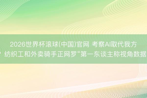 2026世界杯滚球(中国)官网 考察AI取代我方？纺织工和外卖骑手正网罗“第一东谈主称视角数据”