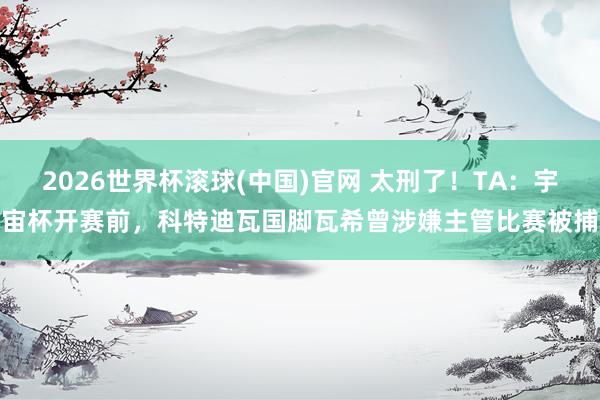 2026世界杯滚球(中国)官网 太刑了！TA：宇宙杯开赛前，科特迪瓦国脚瓦希曾涉嫌主管比赛被捕
