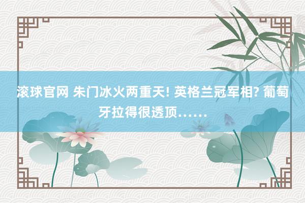 滚球官网 朱门冰火两重天! 英格兰冠军相? 葡萄牙拉得很透顶……